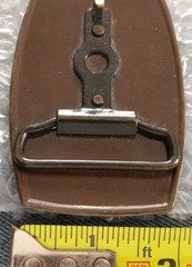 LONG HAIR DOG LHASA APSO ON A RED LEATHER PIECE SET ON A BELT BUCKLE