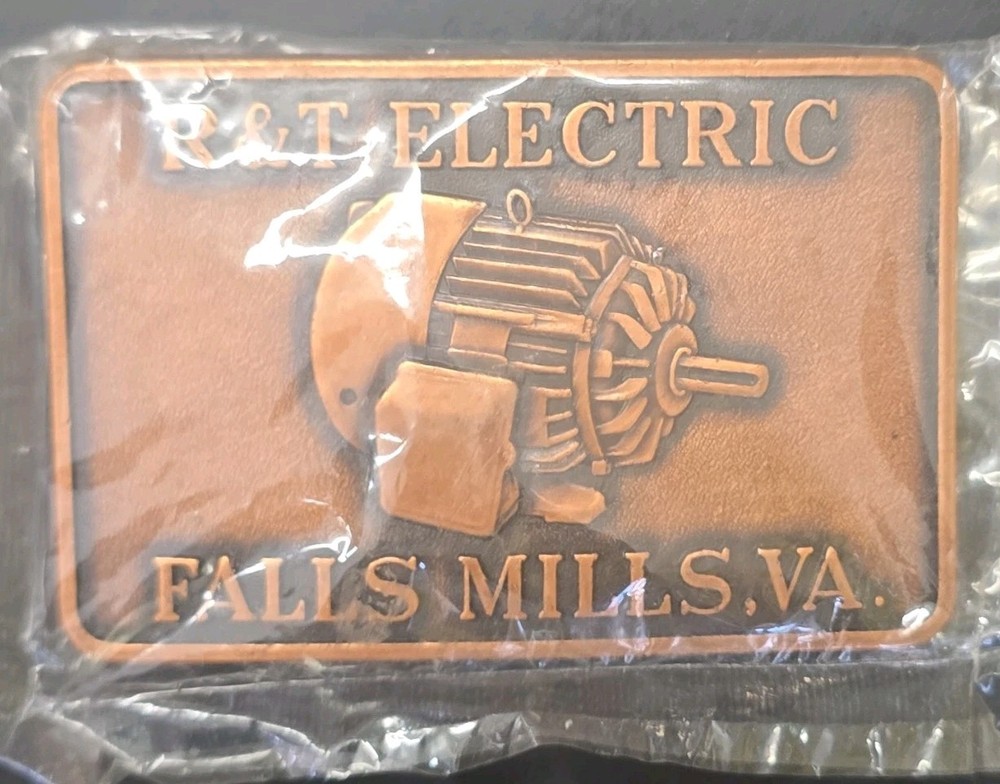 R&T Electric Industrial Bronze Metal Rectangular Belt Buckle for Men