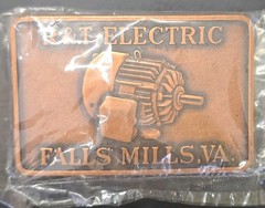 R&T Electric Industrial Bronze Metal Rectangular Belt Buckle for Men