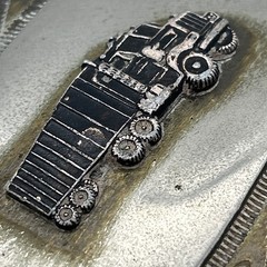 Vintage Truck Trailer Metal Belt Buckle Trucker