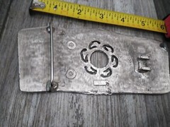 Vintage XL Large Handmade Mexican Belt Buckle DESERT / NATURE MOTIF (6&Prime;X2.3/4&Prime;)