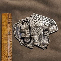 Poker Hand Lifes A Gamble Belt Buckle Aces Dice Cards Metal Mobtown 2002