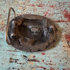 Men’s Vntg Large Mouth BASS Fish Silver-tone Belt Buckle MADE IN U.S.A. Fishing