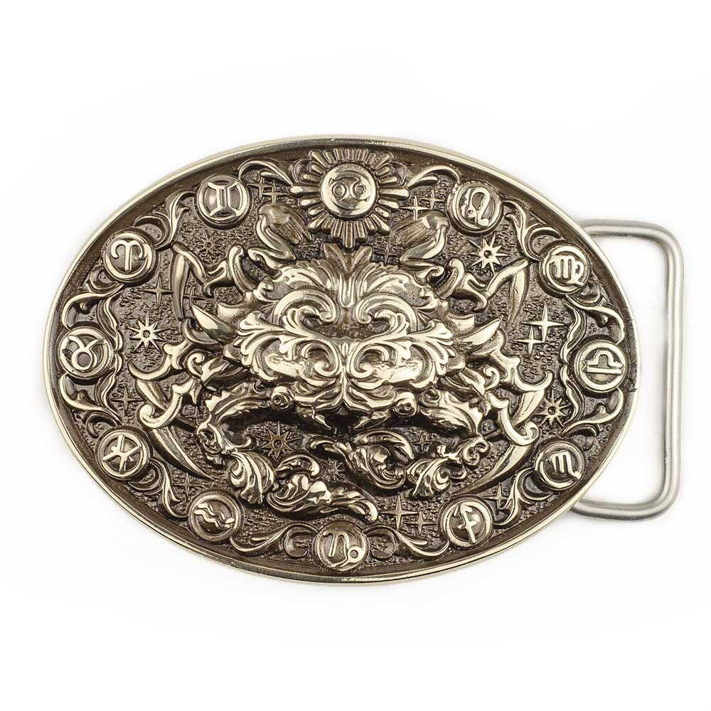 Cancer german silver belt buckle, Cancer Crab Horoscope Astrological Zodiac Sign