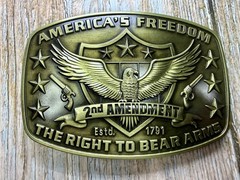 America&rsquo;s Freedom Right To Bear Arms 2nd Amendment Belt Buckle In New Condition
