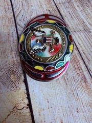 Pair Of Silver Metal Belt Buckles Eagle Seal Embossed Western Thunderbird Paint