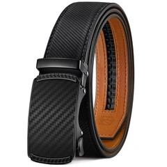 Zitahli Belt Men, Ratchet Dress with 30&Prime; to 36&Prime; Waist Adjustable, Black