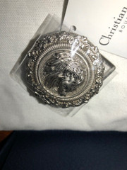 NIB RARE Peter Doig for DIOR ruthenium 35mm belt buckle lion head collectible