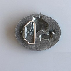 Western Zinc alloy Leather Belt Buckle Oval Enamel Horses Rodeo Shape Pattern