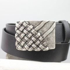 Braided Metal Belt Buckle Rustic Vintage Style Buckle