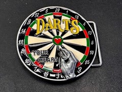 Throwing Darts – Your Heart Dart Game Love Board Sports Bar Novelty Belt Buckle