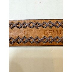 Dockers Brown Leather Belt Unisex Braided Brass Buckle Size L Vintage 1990s