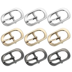 9 X 0.6&Prime; Single Prong Metal Roller Pin Belt Buckles Black/Silver/Light Gold