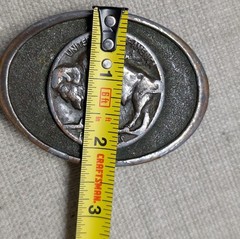 1970s vintage BUFFALO NICKEL belt buckle BRONZE heavy brass WESTERN cowboy