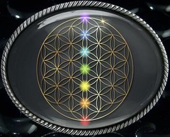 Chakra Sacred Geometry Belt Buckle – Handmade Accessory Gift – 794