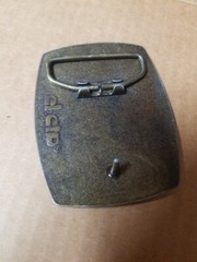Vintage Peabody Coal Company Mine Safety Award Leather Belt Buckle