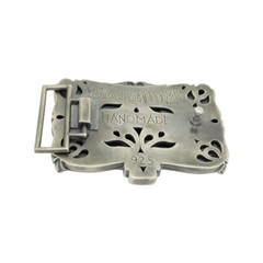 Handmade Sterling Silver Skull Mens Biker Belt Buckle Masonic мemento mori