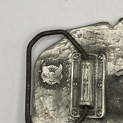 United States Marines Belt Buckle Pewter Enamel Great American Buckle Co 1990s