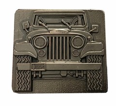 Vintage Jeep Wrangler Belt Buckle 1970s Grill Bumper Car Lover Gift for Him Dad