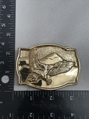 Vintage Solid Brass Flying Eagle Belt Buckle 3.25&Prime; x 2.25&Prime;