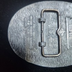 Cowboy Longhorn Cattle Pewter Belt Buckle Vintage Zee Series Award Design Medal