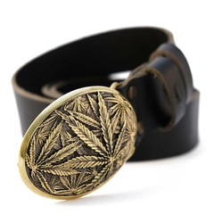 Cannabis leaf solid brass belt buckle, Marijuana Weed Leaf ganja Rasta buckle
