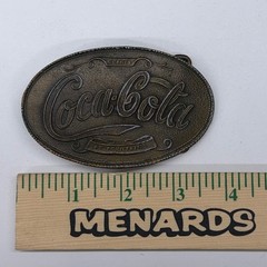 Vintage Coca-Cola Belt Buckle Brass/Bronze Tone Oval 5 Cents At Fountains Mens