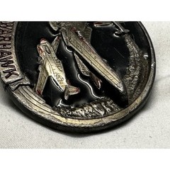 Vintage 1986 C+J Inc P-40 Warhawk Belt Buckle WWII Aviation Made in USA 1131