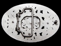 MF03116 GREAT **CRYSTAL COVERED FLORAL DESIGN** ART/FASHION BELT BUCKLE