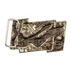 Sculptural german silver belt buckle « Free bird », german silver buckle Hawk