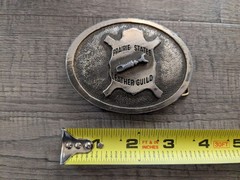 Vintage 1973 James Lind PRARIE STATES LEATHER GUILD Belt Buckle Wyoming Studio