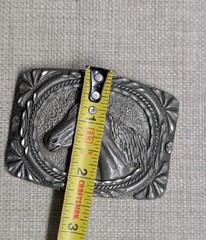 vintage USA made HORSE belt buckle EQUESTRIAN cowboy WESTERN pewter