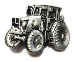 ♈ Raised Graphics ♈ Antique Silver Color tractor mens Belt Buckle Country Farm