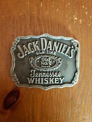 Jack Daniel&rsquo;s Tennessee Whiskey Logo Belt Buckle 80s Vintage RARE