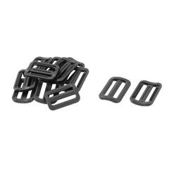 Travel Plastic Adjustable Backpack Glide Buckle Black 25mm Strap Width 12pcs