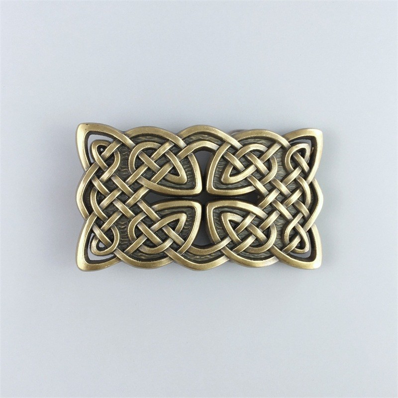Antique Bronze Plated Celtic Cross Knot Belt Buckle Boucle de Ceinture