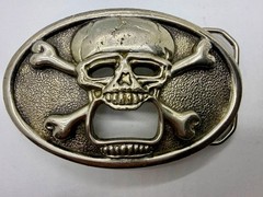 Creepy Skull Cross Bones Cosplay Gothic Punk Belt Buckle with Bottle Opener
