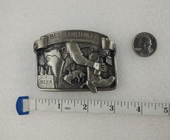 Arroyo Grande 3D Belt Buckle Beer Drinker Pewter Detailed Marked Numbered USA