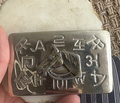 Chambers Belt Co Cattle Brand Silver Tone Belt Buckle Made in USA Horse
