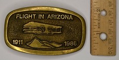VINTAGE FLIGHT IN ARIZONA 1911-1986 BRASS BELT BUCKLE