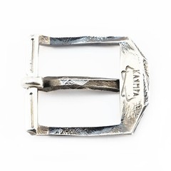 German silver belt buckle Ice, pin type, Ukrainian low poly frame type buckle