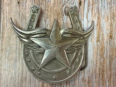 Lucky Horseshoe Winged Star Fine Pewter 2004 Belt Buckle Great American Products