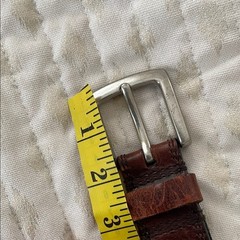 Columbia Vintage Dark Brown Leather Men&rsquo;s Belt with Silver 2&Prime; Buckle Size 38