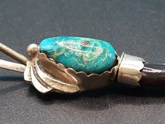 Vintage Signed SON OF BEAR Navajo Silver Turquoise, & Faux Bear Claw Pendant