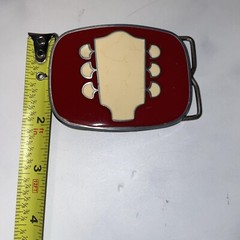 Vtg The Nashville Network TNN Guitar Logo Belt Buckle