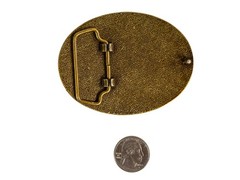 Real Rattlesnake Belt Buckle:1 Head in Oval (598-BB115)