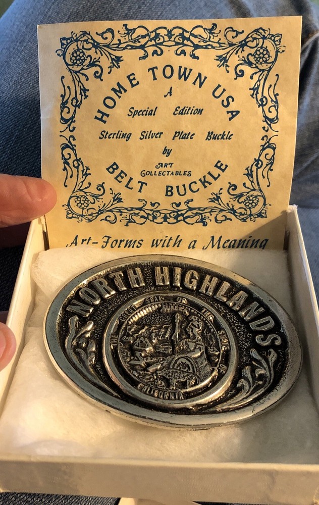 North Highland California (state collector series) belt buckle 1987 Silver Plate