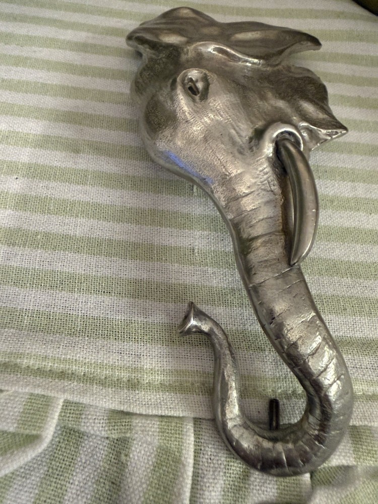 Christopher Ross 1980 Pewter Elephant Head Belt Buckle Silver Tone Animal Art