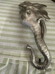 Christopher Ross 1980 Pewter Elephant Head Belt Buckle Silver Tone Animal Art