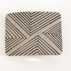 Geometric Line Belt Buckle with Cross Pattern in Gunmetal Design